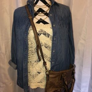 Express denim button down